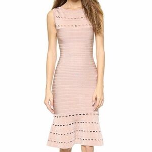 HERVÉ LÉGER Audrina Sleeveless Pink Dress